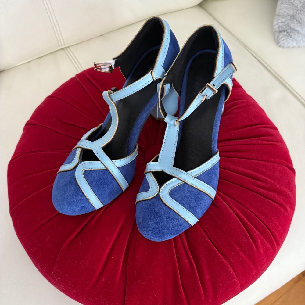 Blue Strappy Women's Heels
